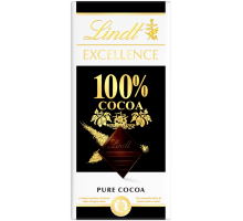 Шоколад LINDT Excellence 100% Cacao, 50г, Франция, 50 г