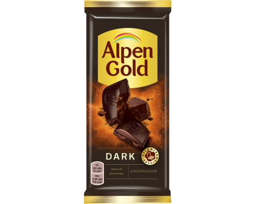 Шоколад темный ALPEN GOLD Dark классический, 80г, Россия, 80 г