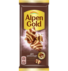 Шоколад белый и темный ALPEN GOLD Два шоколада, 85г, Россия, 85 г