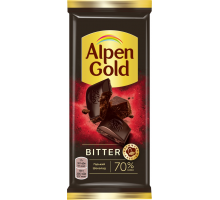 Шоколад горький ALPEN GOLD Bitter 70% какао, 80г, Россия, 80 г