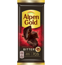 Шоколад горький ALPEN GOLD Bitter 70% какао, 80г, Россия, 80 г