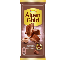 Шоколад молочный ALPEN GOLD с начинкой со вкусом капучино, 85г, Россия, 85 г