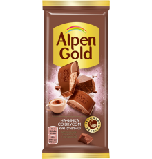 Шоколад молочный ALPEN GOLD с начинкой со вкусом капучино, 85г, Россия, 85 г