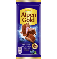 Шоколад молочный ALPEN GOLD с чернично-йогуртовой начинкой, 85г, Россия, 85 г