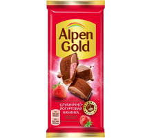 Шоколад молочный ALPEN GOLD с клубнично-йогуртовой начинкой, 85г, Россия, 85 г