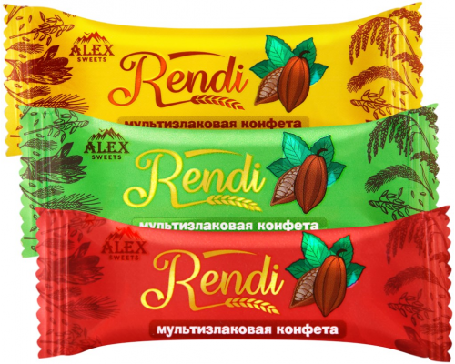 Конфеты RENDI Мультизлаковые с темной глазурью, весовые, Россия