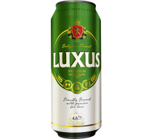 Пиво светлое LUXUS Premium фильтрованное пастеризованное, 4,6%, ж/б, 0.5л, Бельгия, 0.5 L