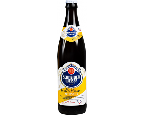 Пиво светлое SCHNEIDER Weisse Helle Weisse Weissbier Tap 01 нефильтрованное непастеризованное 4,9%, 0.5л, Германия, 0.5 L