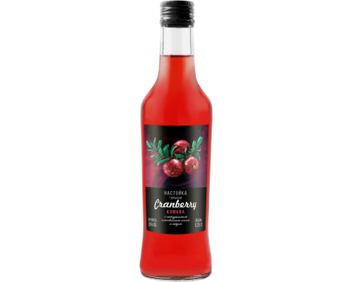 Настойка горькая CRANBERRY Клюква 35%, 0.25л, Россия, 0.25 L