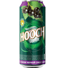 Напиток слабоалкогольный HOOCH Super со вкусом черной смородины пастеризованный, 7,2%, ж/б, 0.45л, Россия, 0.45 L