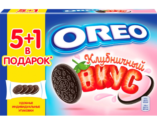 Печенье OREO с какао и начинкой со вкусом клубники, 228г, Россия, 228 г