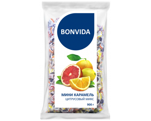 Мини-карамель BONVIDA Цитрусовый микс, 900г, Россия, 900 г