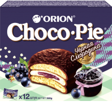 Пирожное ORION Choco Pie черная смородина, 360г, Россия, 360 г