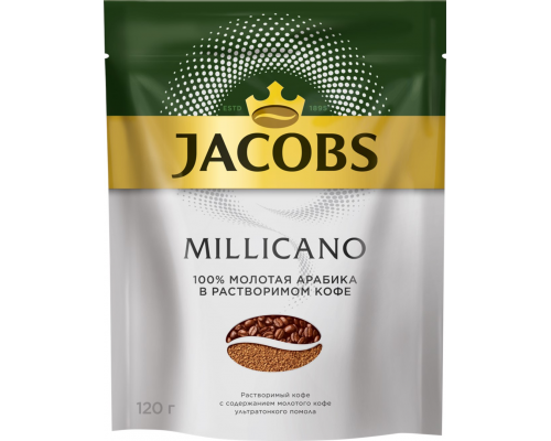 Кофе растворимый JACOBS Millicano, 120г, Россия, 120 г