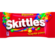 Драже SKITTLES Фрукты в сахарной глазури со вкусом апельсина, черной смородины, клубники, лайма, лимона, 38г, Чехия, 38 г