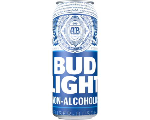 Пиво безалкогольное BUD LIGHT пастеризованное, не более 0,5%, 0.45л, Россия, 0.45 L