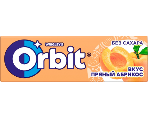 Жевательная резинка ORBIT Абрикос, 13,6г, Россия, 13,6 г