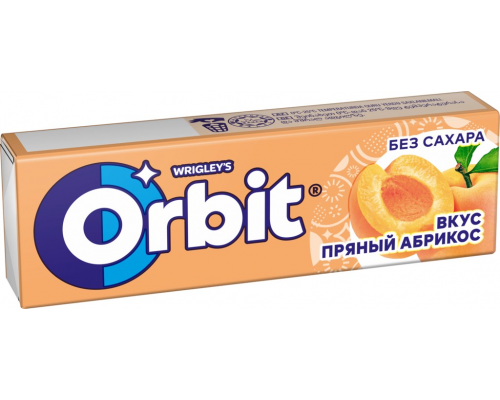 Жевательная резинка ORBIT Абрикос, 13,6г, Россия, 13,6 г