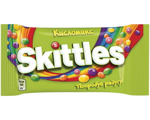 Драже SKITTLES Кисломикс в сахарной глазури со вкусом малины, ананаса, мандарина, вишни, яблока, 38г, Россия, 38 г