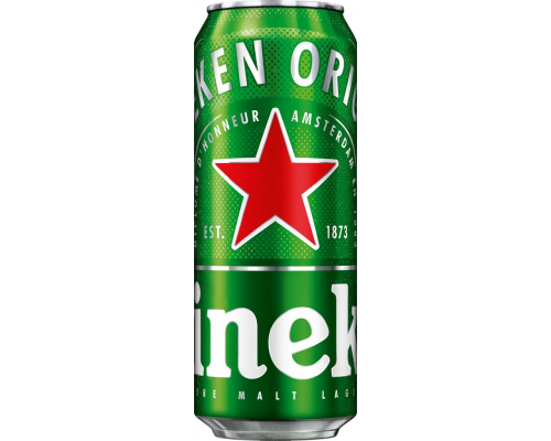 Пиво светлое HEINEKEN фильтрованное пастеризованное, 4,8%, ж/б, 0.43л, Россия, 0.43 L