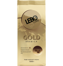 Кофе зерновой LEBO Gold Арабика средняя обжарка, 1кг, Россия, 1000 г