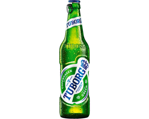 Пиво светлое TUBORG Green пастеризованное 4,6%, 0.48л, Россия, 0.48 L