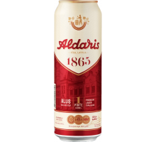 Пиво светлое ALDARIS 1865 фильтрованное, 4,8%, ж/б, 0.568л, Литва, 0.568 L