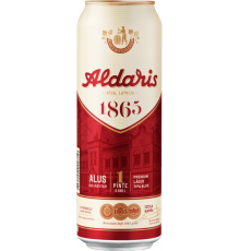 Пиво светлое ALDARIS 1865 фильтрованное, 4,8%, ж/б, 0.568л, Литва, 0.568 L