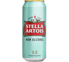 Пиво светлое безалкогольное STELLA ARTOIS пастеризованное, не более 0,5%, 0.45л, Россия, 0.45 L