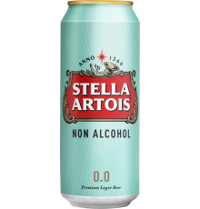 Пиво светлое безалкогольное STELLA ARTOIS пастеризованное, не более 0,5%, 0.45л, Россия, 0.45 L