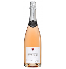 Вино игристое RITTIMANN CREMANT D'ALSACE Rose розовое брют, 0.75л, Франция, 0.75 L