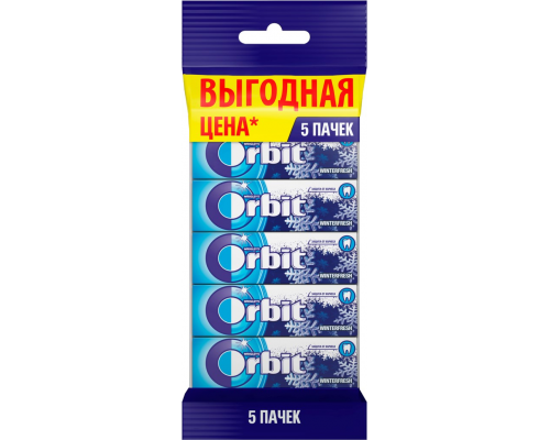 Жевательная резинка ORBIT Winterfresh, 13,6г, Россия, 5 *13,6г