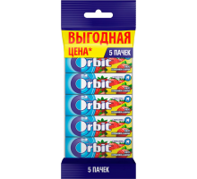 Жевательная резинка ORBIT Клубника банан, 13,6г, Россия, 5 *13,6г