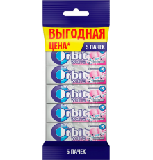 Жевательная резинка ORBIT Bubblemint, 13,6г, Россия, 5 *13,6г