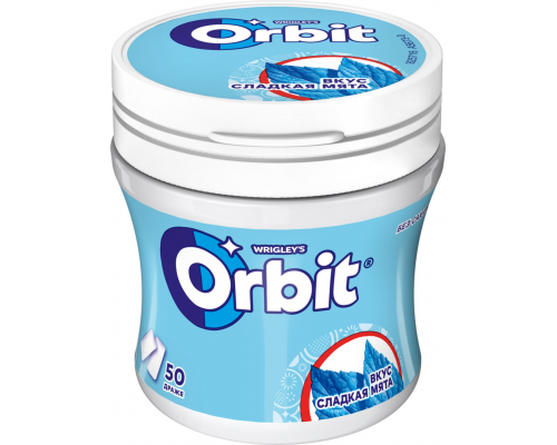 Жевательная резинка ORBIT Сладкая мята, банка, 68г, Россия, 68 г