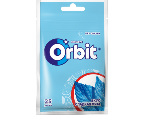 Жевательная резинка ORBIT Сладкая мята, в пакете, 34г, Россия, 34 г