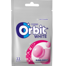 Жевательная резинка ORBIT Bubblemint Белоснежный, в пакете, 30г, Россия, 30 г