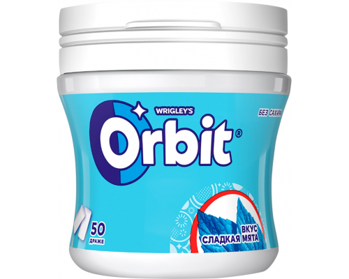 Жевательная резинка ORBIT Сладкая мята, банка, 68г, Россия, 68 г