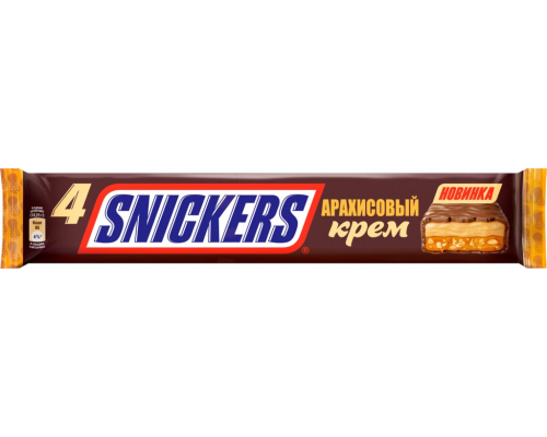 Батончик шоколадный Snickers Арахисовый крем, 73г, Польша, 73 г