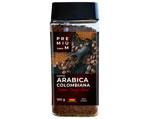 Кофе растворимый ЛЕНТА PREMIUM Arabica Colombiana сублимированный, ст/б, 100г, Германия, 100 г