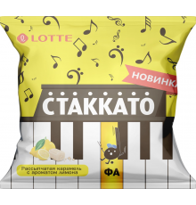 Карамель LOTTE Стаккато c ароматом лимона, 1кг, Россия, 1000 г