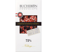 Шоколад горький BUCHERON с миндалем, клюквой и фисташками, 100г, Россия, 100 г