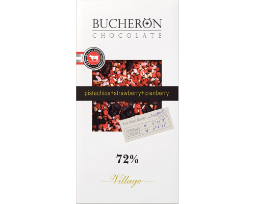 Шоколад горький BUCHERON с миндалем, клюквой и фисташками, 100г, Россия, 100 г