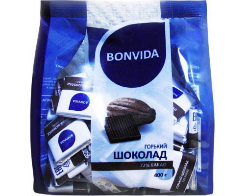 Шоколад BONVIDA 72% какао, 400г, Россия, 400 г