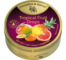 Леденцы CAVENDISH&HARVEY Tropical Fruit Drops Тропические фрукты, 200г, Германия, 200 г