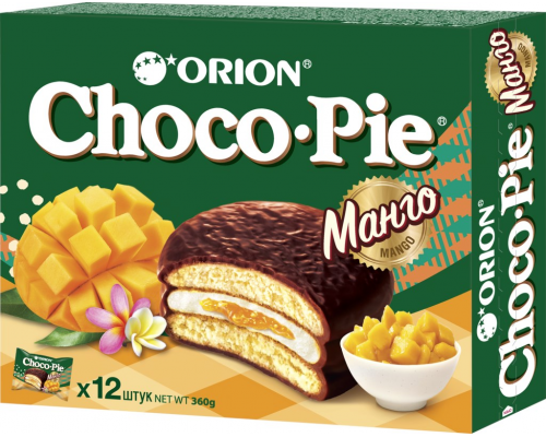 Пирожное ORION Choco Pie Mango, 360г, Россия, 360 г