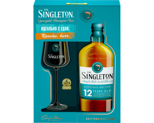 Виски SINGLETON Dufftown Шотландский, односолодовый 12 лет 40%, п/у + стакан, 0.7л, Великобритания, 0.7 L