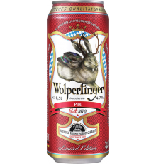 Пиво светлое WOLPERTINGER Pils фильтрованное пастеризованное, 4,7%, ж/б, 0.5л, Германия, 0.5 L