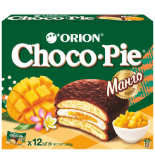 Пирожное ORION Choco Pie Mango, 360г, Россия, 360 г