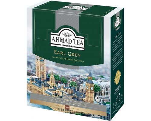 Чай черный AHMAD TEA Tea Earl Grey с бергамотом байховый, 100пак, Россия, 100 пак